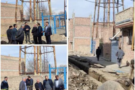 عملیات اجرایی پروژه احداث خط انتقال آب تصفیه شده روستای هفتوان