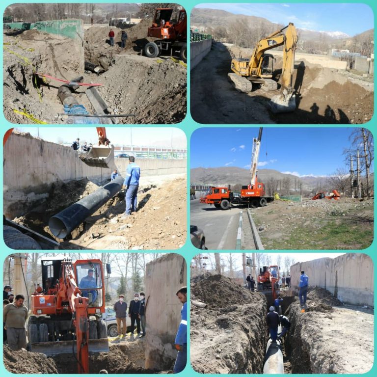 پروژه اجرای خط انتقال چاههای جدید فلمن کرج در تصفیه خانه شماره ۳ بلوار شورا