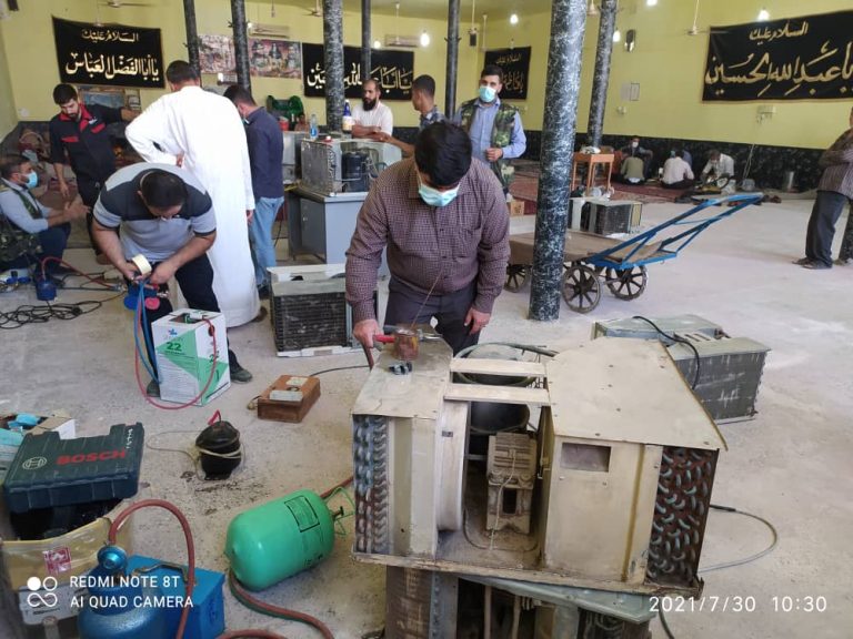 خدمت رسانی کارگروه جهادی شرکت تعمیرات نیروگاه های برق آبی خوزستان در منطقه عین دو