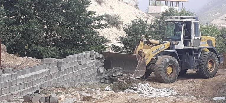تخریب دیوارکشی در حریم رودخانه زیارت