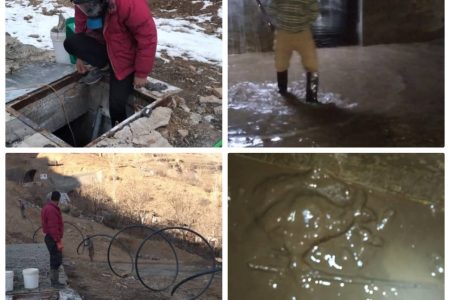 اجرای عملیات شستشوی مخزن آب شرب ۴۸۰ متر مکعبی روستای حسنکدر شهر آسارا
