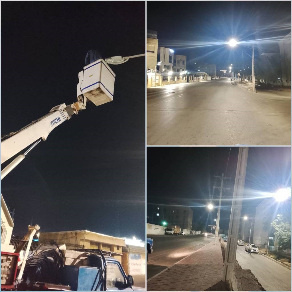 بهبود روشنایی و زیبایی سیمای شهری بندرعباس با نصب چراغ‌های جدید LED