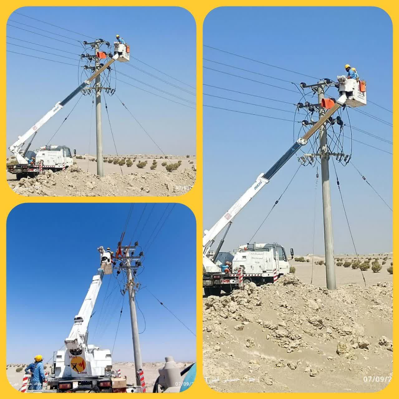 ارتقای پایداری و هوشمندسازی شبکه برق ورزنه با اجرای موفق عملیات خط گرم