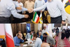 میز خدمت شرکت توزیع نیروی برق بوشهر در مصلای نماز جمعه برپا شد