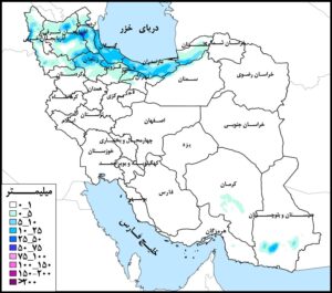 پیش‌بینی بارش 10 تا ۲۵ میلی‌متر در شمال و شمال غرب کشور