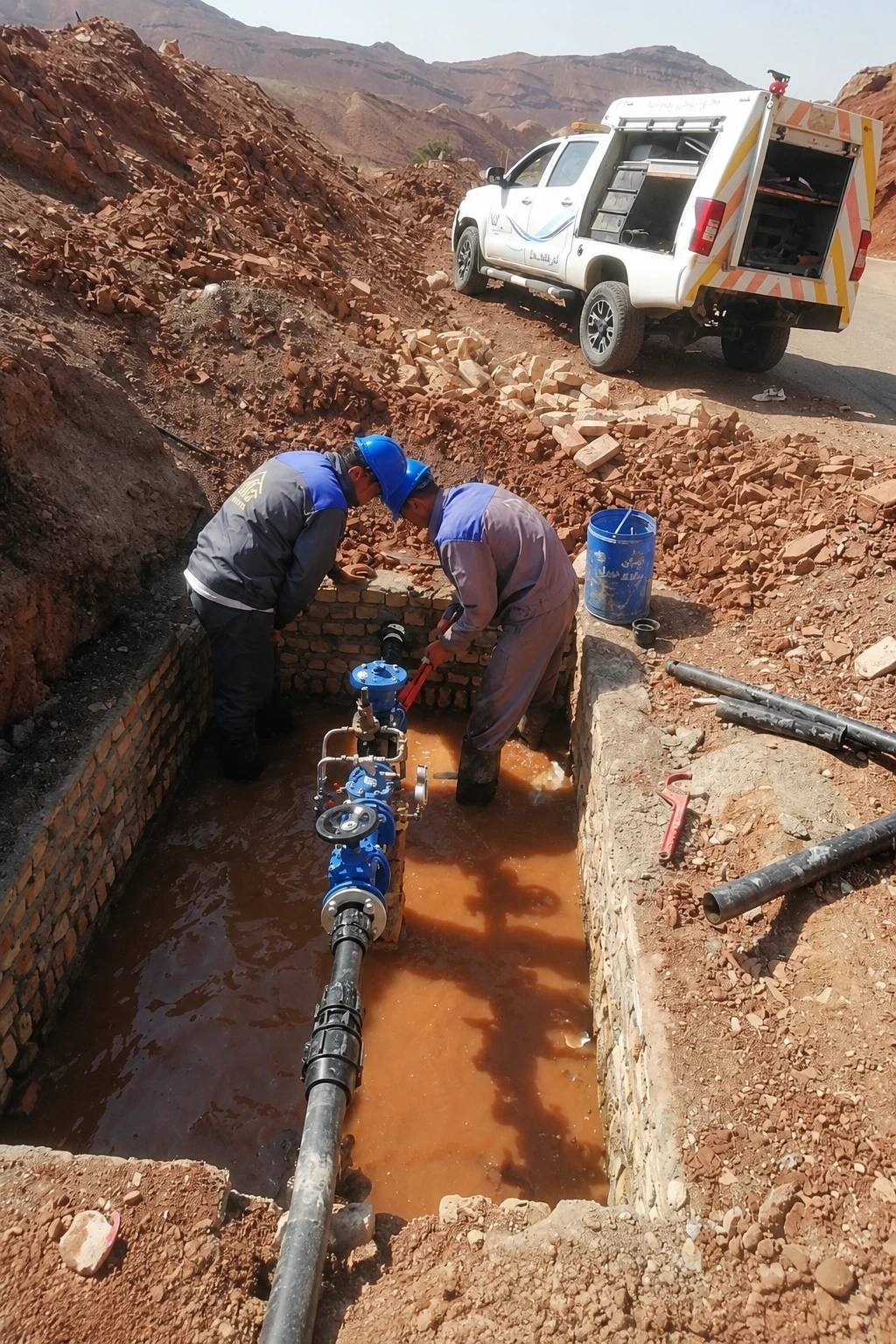 ارتقای پایداری شبکه توزیع آب در روستای «دوآب ویرانه» کیلان با نصب شیر فشارشکن