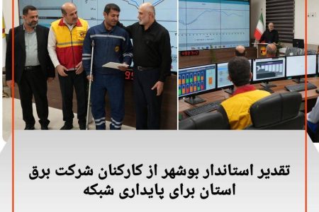 تقدیر استاندار بوشهر از کارکنان شرکت برق استان