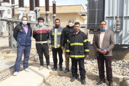 بازدید پرسنل آتش نشانی از تاسیسات شرکت برق منطقه ای سمنان