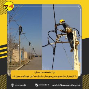 71 کیلومتر از شبکه های سیمی شهرستان میاندوآب به کابل خودنگهدار تبدیل شد