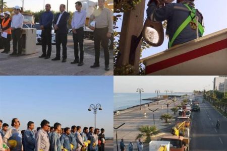 پروژه جهادی بهبود روشنایی معابر در بوشهر به اجرا درآمد