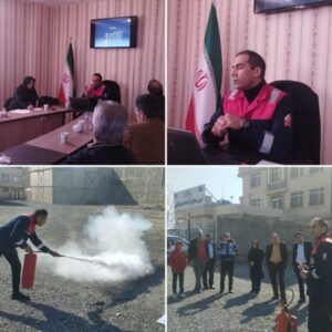 برگزاری مانور اطفای حریق در امورمنابع آب نیشابور