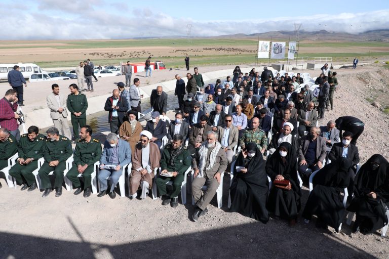 افتتاح پروژه مخزن 400 هزار مترمکعبی و کانال 5.7 کیلومتری انتقال آب کشاورزی روستای آقابابا استان قزوین