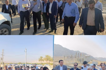 بازدید معاون برنامه ریزی وزارت نیرو از روند اجرای عملیات احداث ایستگاه ۱۳۲ کیلوولت شهر کلمه