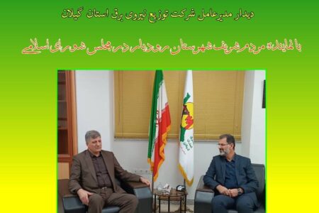 دیدار مدیرعامل شرکت توزیع برق گیلان با نماینده رودبار در مجلس شورای اسلامی