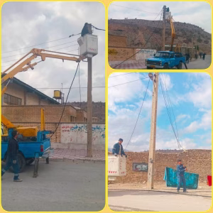 تبدیل ۱۳۰۰ متر شبکه سیمی به کابل خودنگهدار در شهر قلعه رئیسی
