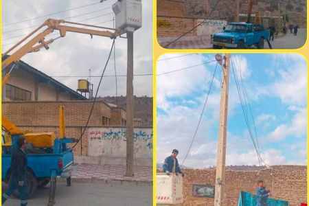 تبدیل ۱۳۰۰ متر شبکه سیمی به کابل خودنگهدار در شهر قلعه رئیسی