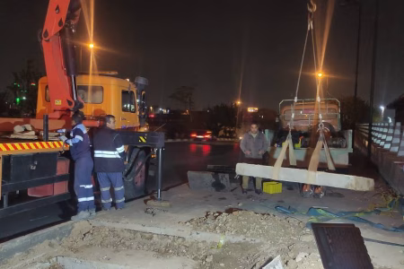 تعوض شیر گلوب (تنظیم جریان) ۷۰۰ میلی متری انشعاب اسلامشهر از خط کمربندی جنوب تهران