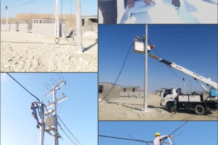 آغاز مانور احداث شبکه توزیع برق شهرک شهید سلیمانی روستای زاچ و داربست شهرستان جاسک