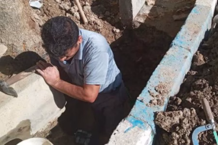 رفع شکستگی خط انتقال آب در زون مرتفع صحنه استان کرمانشاه