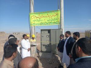 بهره‌برداری پروژه برق رسانی به روستای شهیدابراهیم بامری شهرستان دلگان 