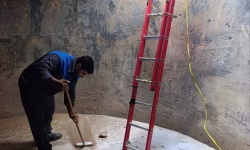 شستشوی مخزن آب شرب روستای کلاغ آشیان بجنورد