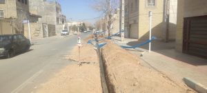 عملیات اصلاح و بازسازی بخشی از شبکه توزیع روستای اکرمیه یزد