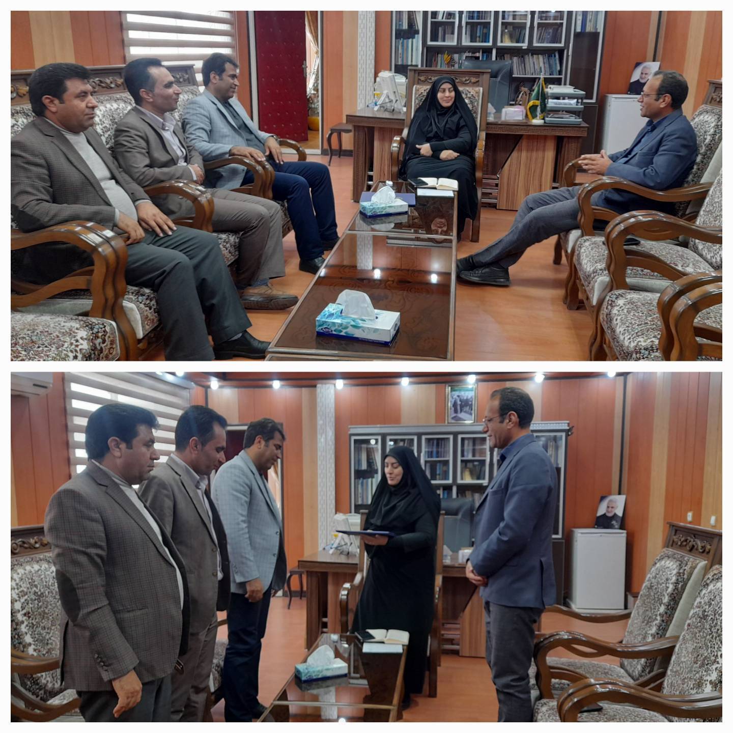 نشست قائم‌مقام مدیرعامل شرکت توزیع نیروی برق جنوب استان کرمان با فرماندار شهرستان بافت
