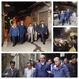 بازدید شبانه مسئولان ارشد کرمانشاه از اجرای طرح هوشمندسازی روشنایی معابر