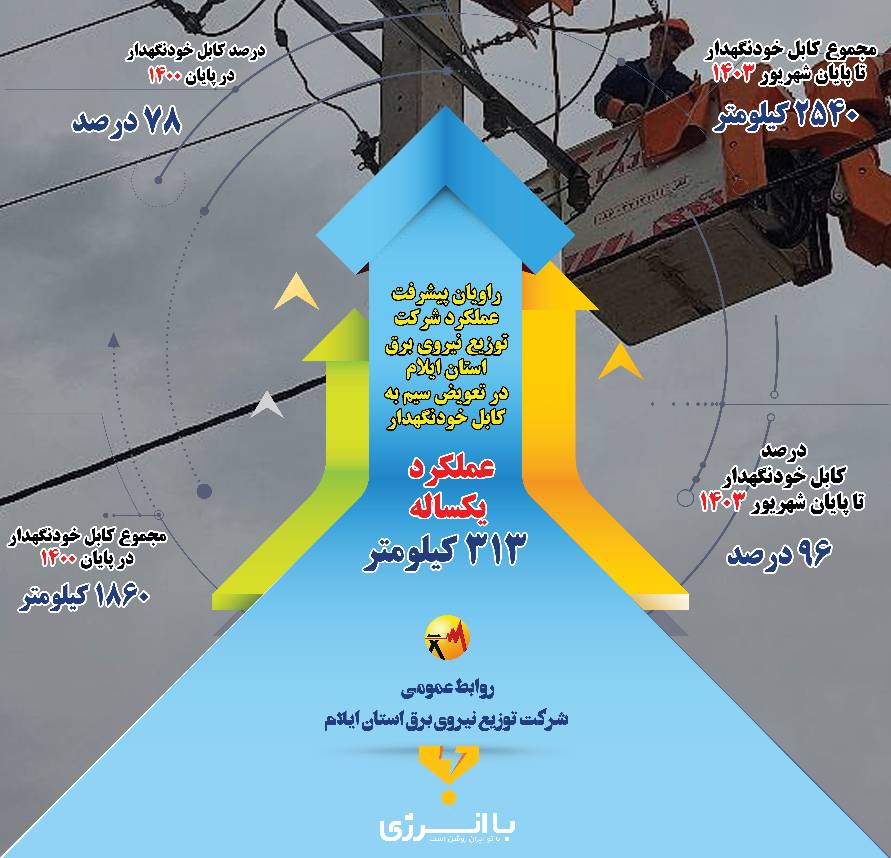 ۹۶ درصد شبکه سیمی در استان با کابل خودنگهدار جایگزین شده است